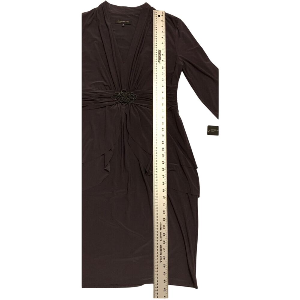 Jones New York NEW Womens Dress 16 Dark Grey Trending Double Peplum Belt Accent - Picture 8 of 12